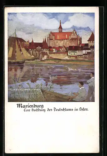 Künstler-AK Otto Amtsberg: Blick auf die Marienburg