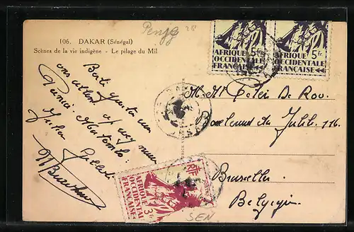 AK Dakar, Scènes de la vie indigène, Le pilage du Milk