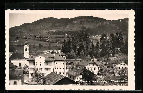 AK Schwarzach i. Pongau, Ortsansicht mit Kirche