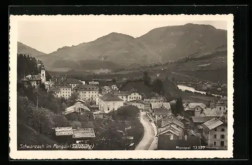 AK Schwarzach im Pongau, Ortsansicht aus der Vogelschau