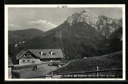 AK Frohneben b. Fulpmes, Ortsansicht mit Serles