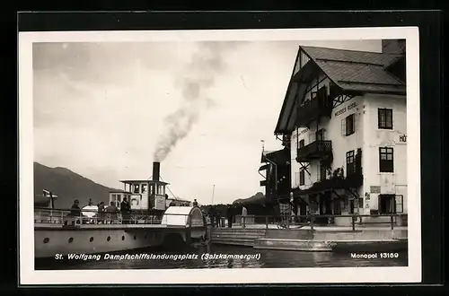 AK St. Wolfgang, Anlegestelle mit Salondampfer Kaiser Franz Josef I.