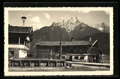 AK Waidring /Tirol, Ortspartie mit den Steinbergen