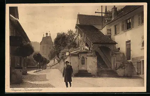 AK Bregenz, an der Kapuzinerstiege