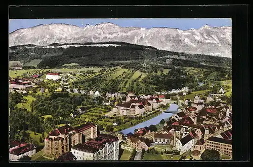 AK Feldkirch, Teilansicht von oben mit Umgebung