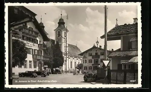 Foto-AK St. Johann, Platz mit Post