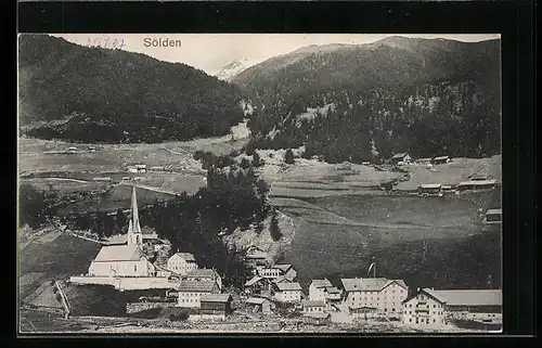 AK Sölden, Ortsansicht mit Umgebung