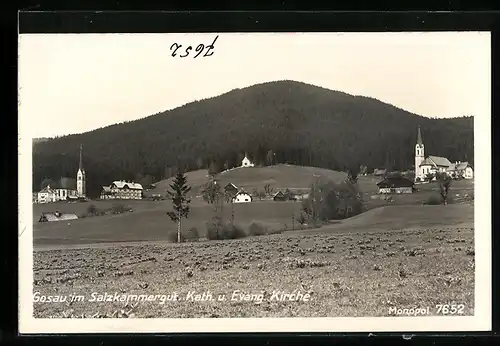 AK Gosau im Salzkammergut, Katholische und Evangelische Kirche