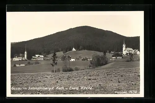 AK Gosau im Salzkammergut, Katholische und Evangelische Kirche