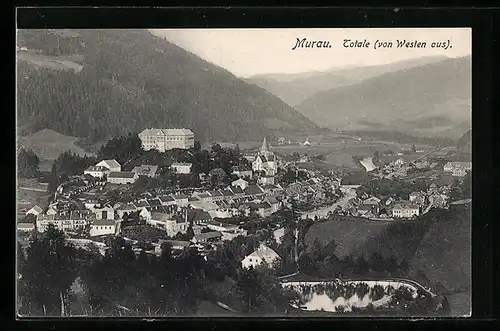 AK Murau, Totalansicht von Westen aus