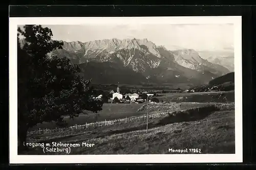 AK Leogang, Ortsansicht mit Steinernem Meer