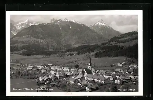 AK Kötschach im Gailtal, Teilansicht mit Bergen