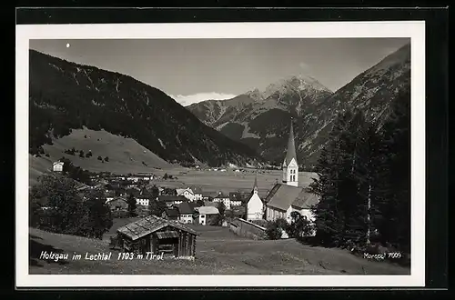 AK Holzgau im Lechtal, Ortspartie mit Kirche