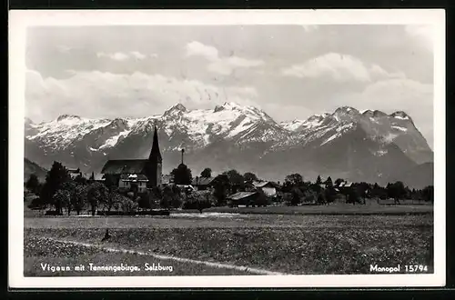 AK Vigaun, Panorama mit Tannengebirge