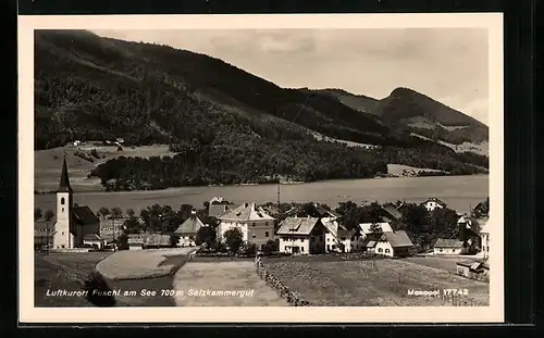 AK Fuschl am See, Salzkammergut, Ortspartie mit Kirche