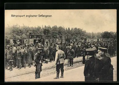 AK Abtransport englischer Kriegsgefangener, Eisenbahn