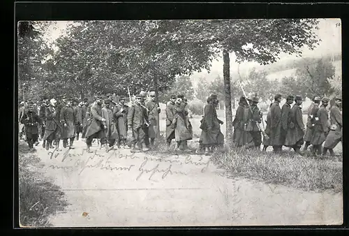 AK Kriegsgefangene Franzosen, POW's und deutsche Wachsoldaten