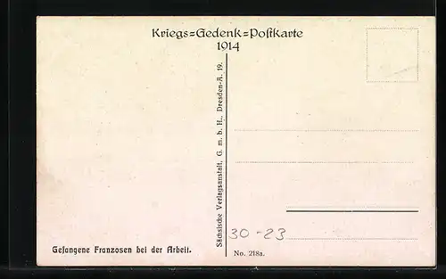 AK Gefangene Franzosen bei der Arbeit
