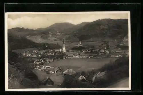 AK Schönau (Wiesental-Schwarzwald), Totalansicht aus der Vogelschau