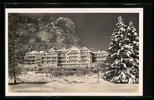 AK Garmisch, Golfhotel Sonnenbichl im Schnee