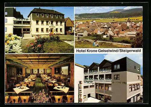 AK Geiselwind /Steigerwald, Hotel-Gasthof Krone E. Müller, Ortsansicht