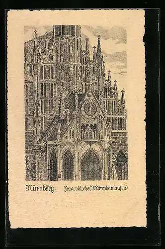 Künstler-AK Nürnberg, Frauenkirche (Männleinlaufen)