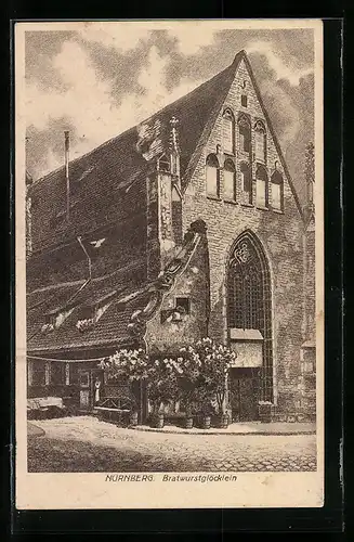 Künstler-AK Nürnberg, Gasthaus Bratwurstglöcklein