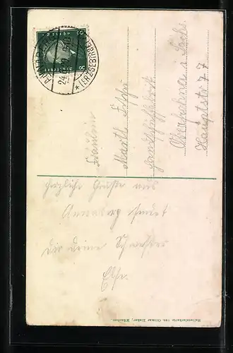 AK Annaberg, Auferstehungslinde und Barbara Uttmann-Grabmal