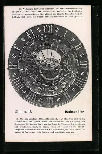 AK Ulm a. D., Rathaus-Uhr