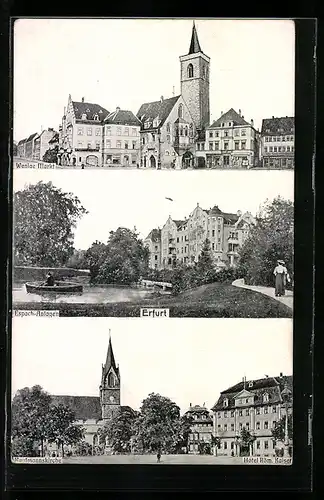 AK Erfurt, Espach-Anlagen, Kaufmannskirche, Wenige Markt