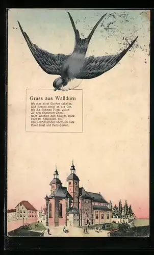 AK Walldürn, Wallfahrtskirche und Briefschwalbe