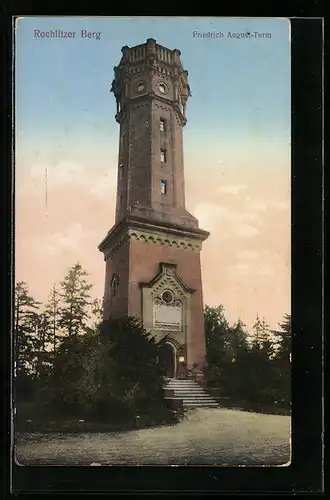 AK Rochlitz, am Friedrich August-Turm auf dem Rochlitzer Berg
