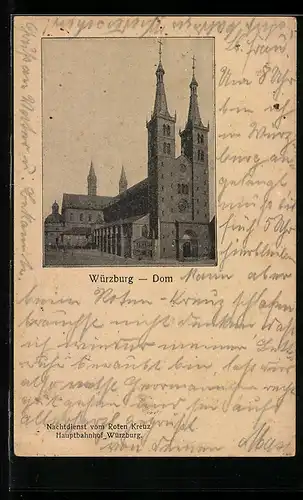 AK Würzburg, Dom mit Umgebung