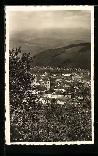 AK Lörrach, Ortsansicht mit Umgebung, Fliegeraufnahme