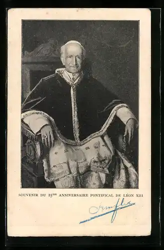 AK Portrait von Papst Leo XIII., 25me Anniversaire Pontifical