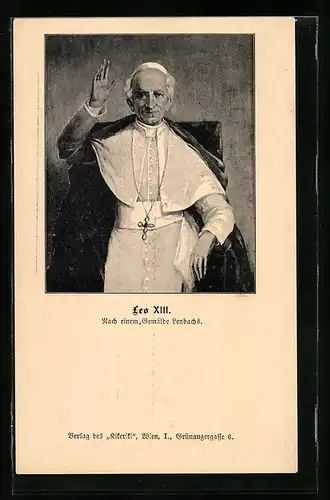 AK Papst Leo XIII. mit segnender Hand