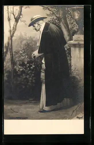 AK Vatikan, Papst Leo XIII. im Garten des Vatikans