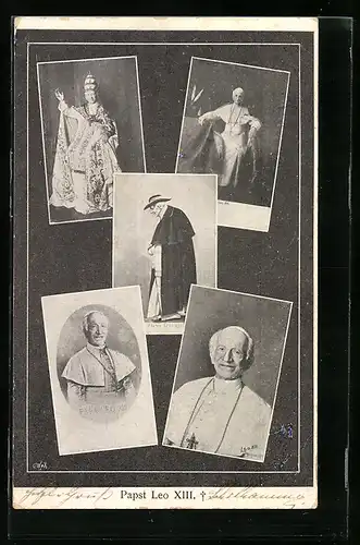 AK verschiedene Motive von Papst Leo XIII.