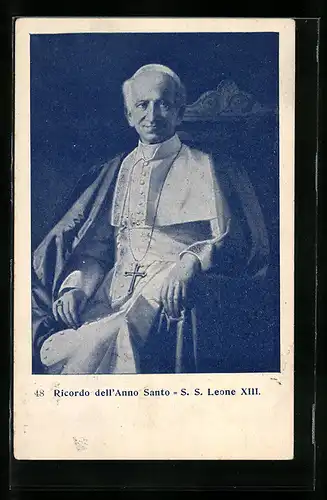AK Papst Leo XIII. auf dem Thron sitzend