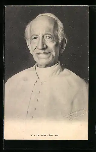 AK Portrait von lächelndem Papst Leo XIII.