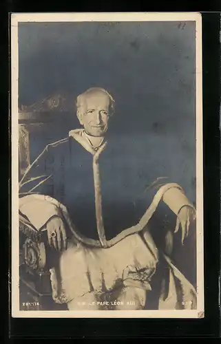 AK Portrait von Papst Leo XIII. in Robe