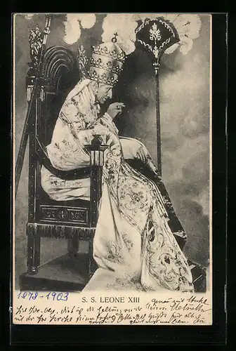 AK Portrait von Papst Leo XIII. in Robe