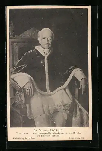 AK Portrait von Papst Leo XIII. in Robe