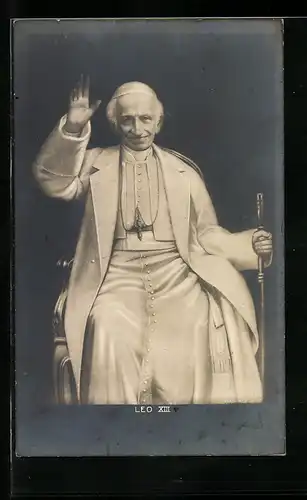 AK Papst Leo XIII. mit erhobener Hand