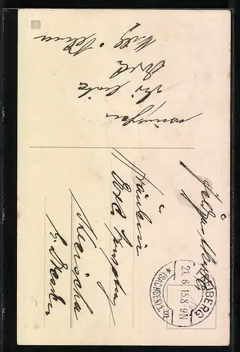 Präge-AK Zwei Fahnen, Glückwunsch zum Geburtstag