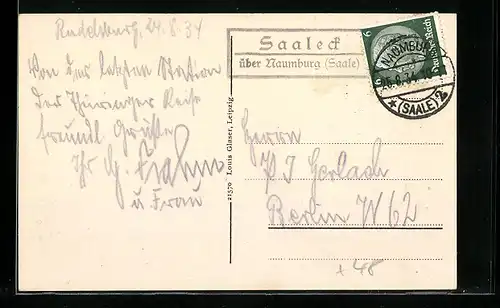 AK Landpoststempel Saaleck über Naumburg /Saale