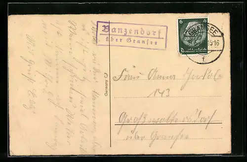 AK Landpoststempel Banzendorf über Gransee