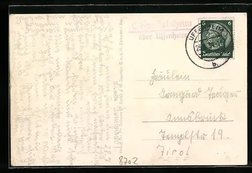 AK Landpoststempel Oberichelsheim über Uffenheim