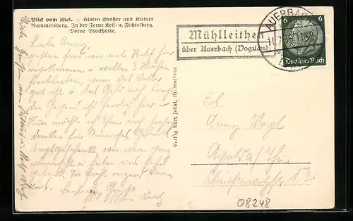 AK Landpoststempel Mühlleithen über Auerbach /Vogtland