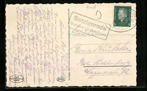 AK Landpoststempel Betzigerode-Borken (Bz. Kassel) Land